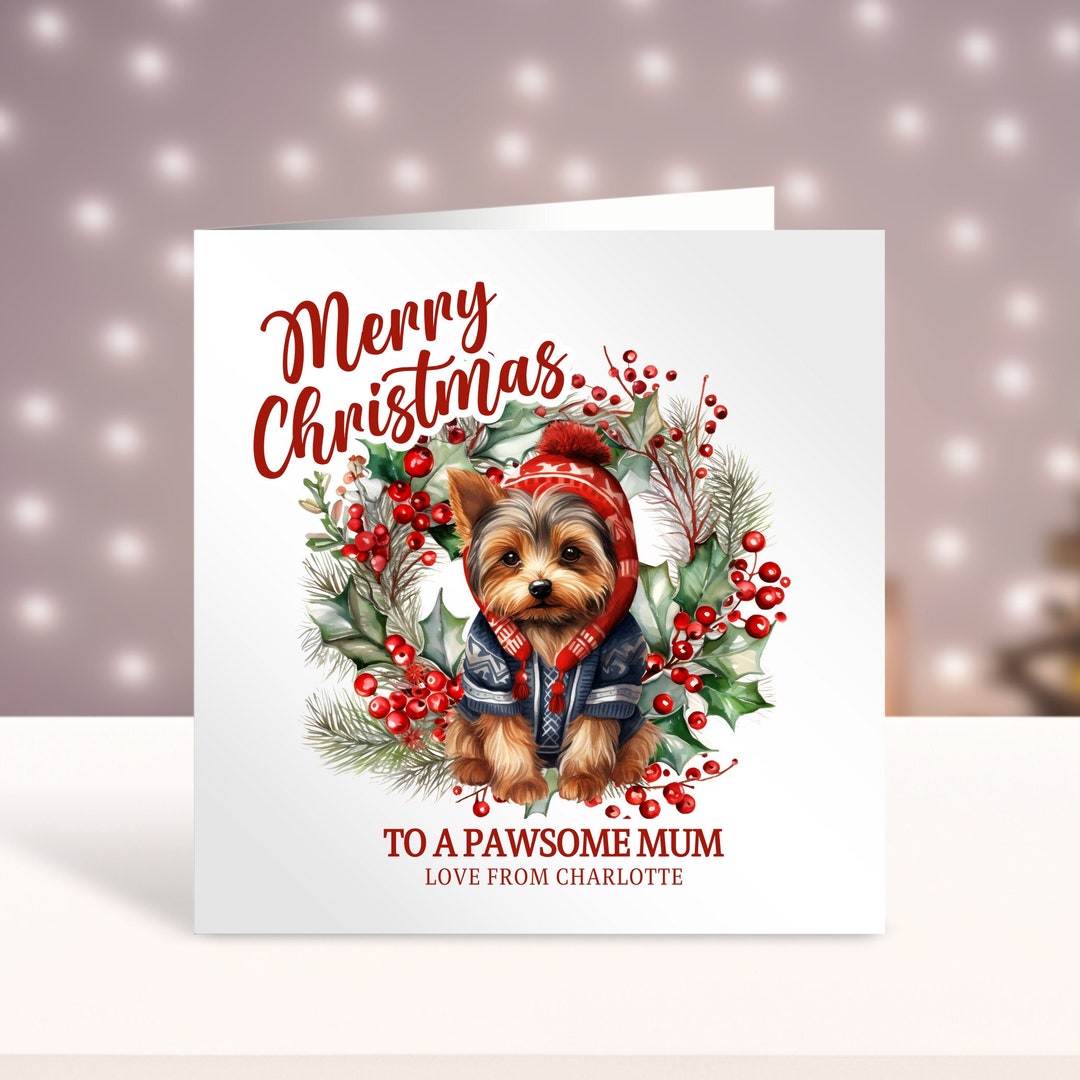 Personalised Christmas Card From the Dog, Pawsome Daddy, Mummy
