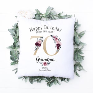 Personalised 80th Birthday Cushion, Name Cushion, Age, Birthday Gift, Home Decor, Special Age Birthday 80th Pillow, Mum Daughter Grandma image 3