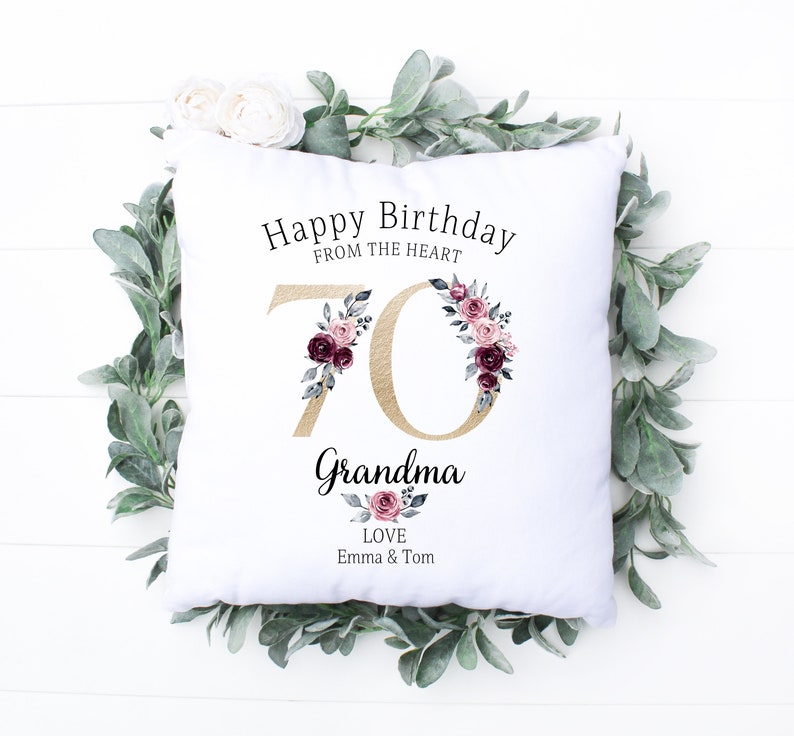 Personalised 80th Birthday Cushion, Name Cushion, Age, Birthday Gift, Home Decor, Special Age Birthday 80th Pillow, Mum Daughter Grandma image 3