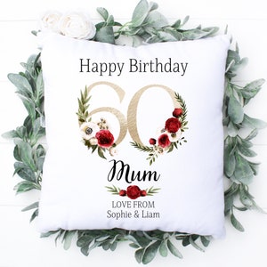 Personalised 40th Birthday Cushion, Name Cushion, Age, Birthday Gift, Home Decor, Special Age Birthday 40th Pillow, Mum Daughter Grandma image 4