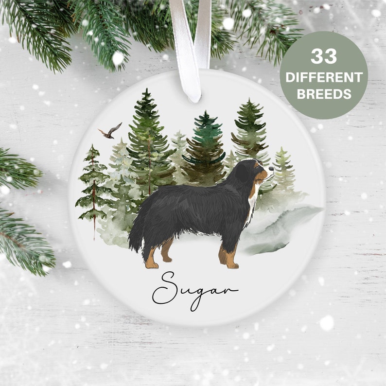 Bernese Mountain Dog Personalised  Christmas Ornament image 1
