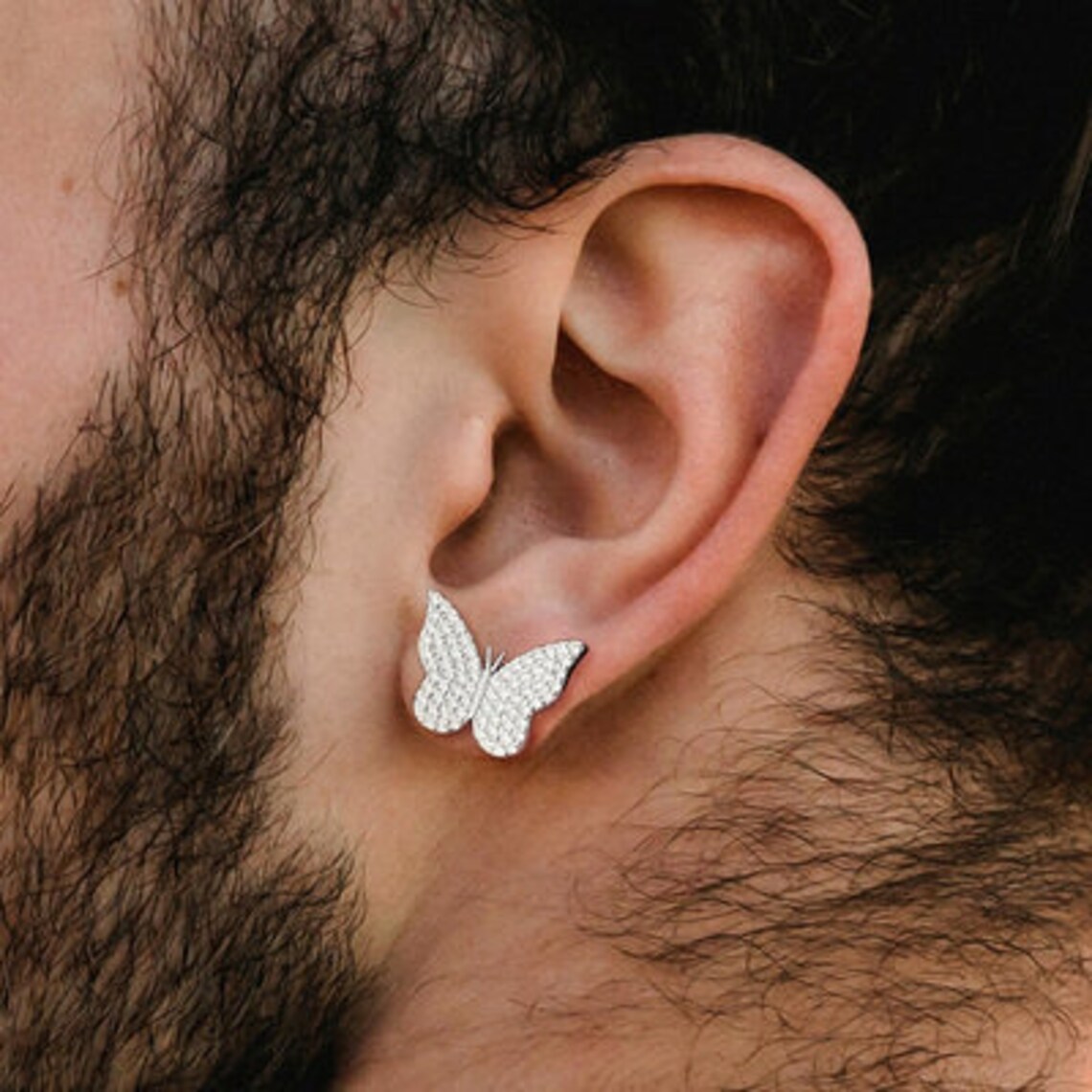 Post malone The same diamond Earrings Stud Earrings Ear stud Etsy