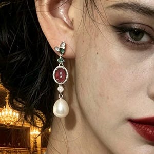 Baroque Pearl Statement Earrings  Italian Glamour Renaissance Inspired