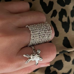 925 Sterling Silver Bunny Ring