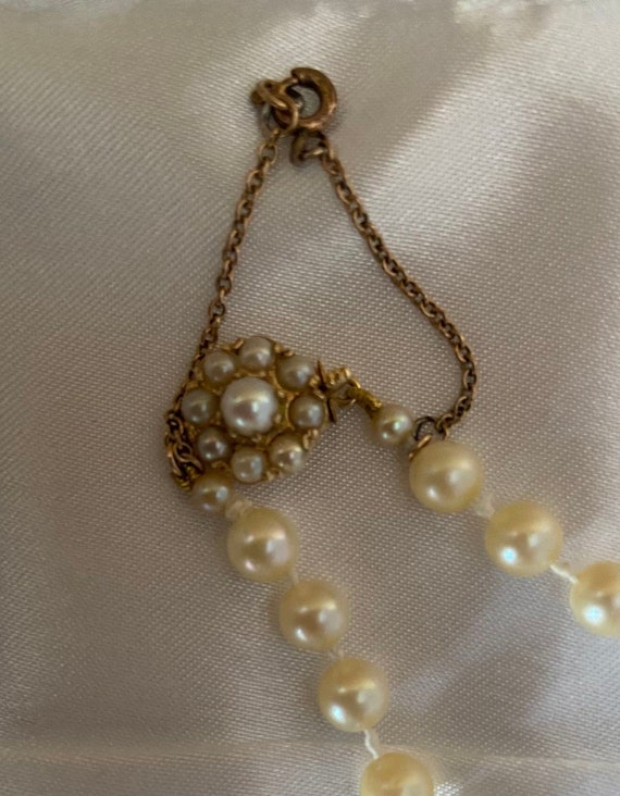 Vintage Saltwater Akoya Pearl Necklace Victorian … - image 1