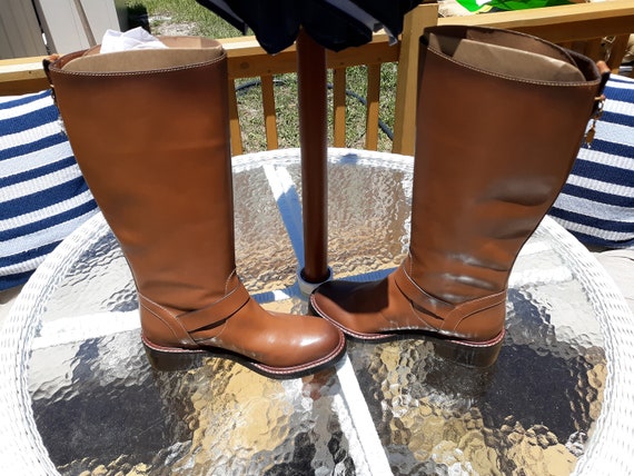 Tan leather genuine boots - image 8