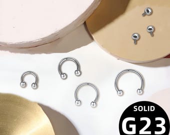 Titanium Horseshoe Piercing, Silver Circular Barbell, Septum Piercing, Tiny Piercing, Ring Tragus Nose Ear Nipple UK ASTM F136 G23 6mm 12mm