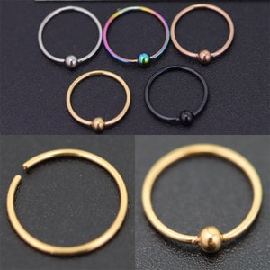 Gold, Nose Ring, Nose Hoop, Nose Ring Hoop, Nose Piercing, Helix Ring, surgical steel, Nose Rings, Tragus Hoop Ring 6mm, 8mm, 10mm