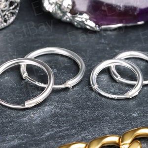 PAIR 925 Sterling Silver Sleeper Hoop Earrings Daith Tragus Conch Cartilage Small Large Nose Ring Hinged
