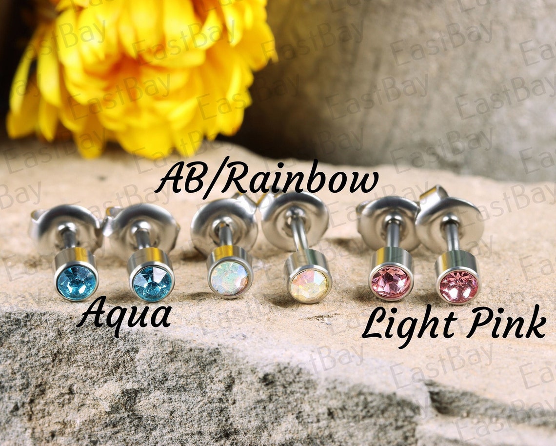 Ear Piercing Studs Stud Earrings Surgical Steel Pairs Rose Etsy UK