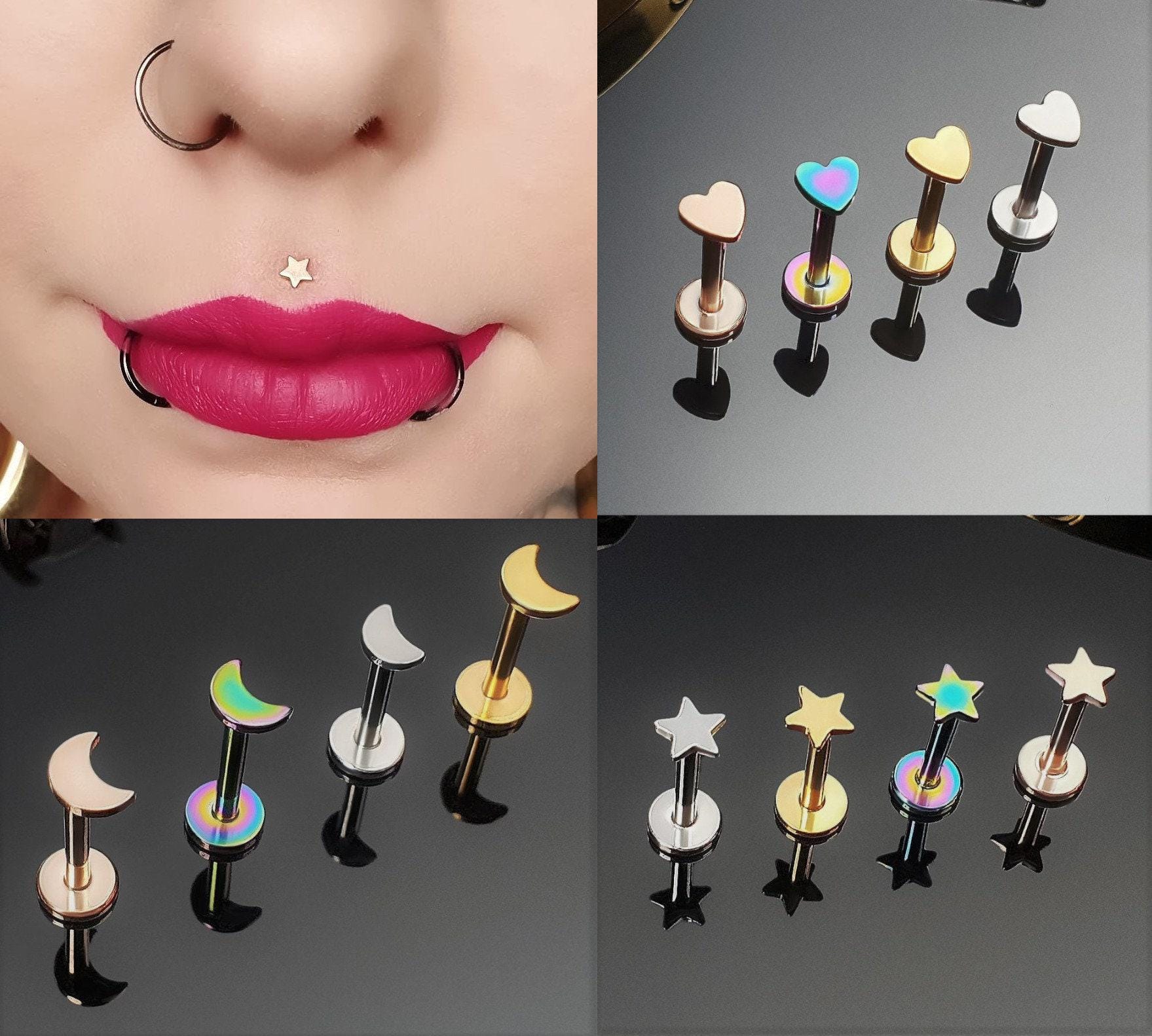 Lot De 4 Piercings De Nez Confortables En Acier Inoxydable Avec Zirconium - Longueur Tige 7 Mm - Pour Tous Types De Peau