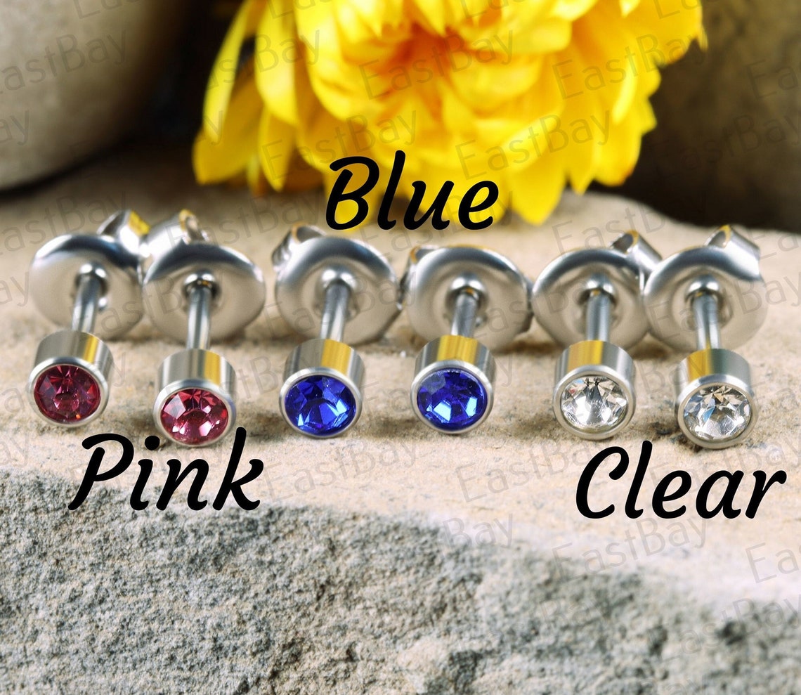Ear Piercing Studs Stud Earrings Surgical Steel Pairs Rose Etsy UK
