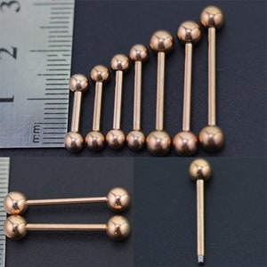 ROSE GOLD 316L Surgical steel Tongue Bars Bar Surgical Steel Barbell Eyebrow Tragus Ear Nipple Piercing