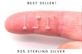 925 Sterling Silver Nose Stud 2.0mm Gem Gemstone Thin Tiny Dainty Crystal CZ Pin Nose Screw Ear Bone End L shape bend UK