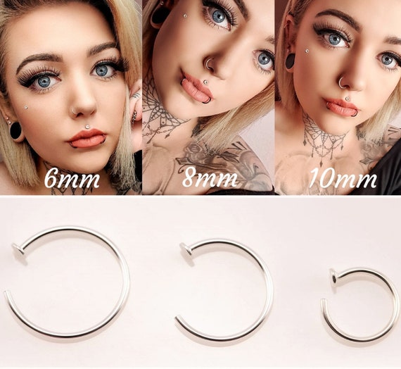 Amazon.com: Catonmoon Nose Rings for women 18g, 20g nose ring hoop 316L  Surgical Steel Nose Ring Silver, Gold, Rose Gold, Black Nose Hoops in 6mm/7mm/8mm/9mm/10mm  20g 8mm Gold : Clothing, Shoes &