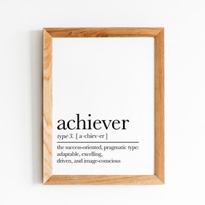 Enneagram Type 3 Definition PRINT | The Achiever | DIGITAL DOWNLOAD