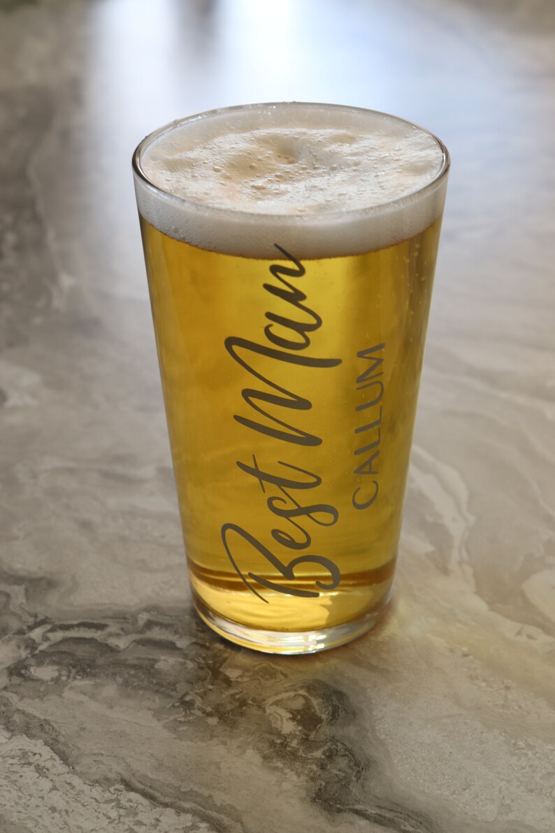 Wedding Pint Glass Decals Personalised Beer Glass Vinyl Etsy