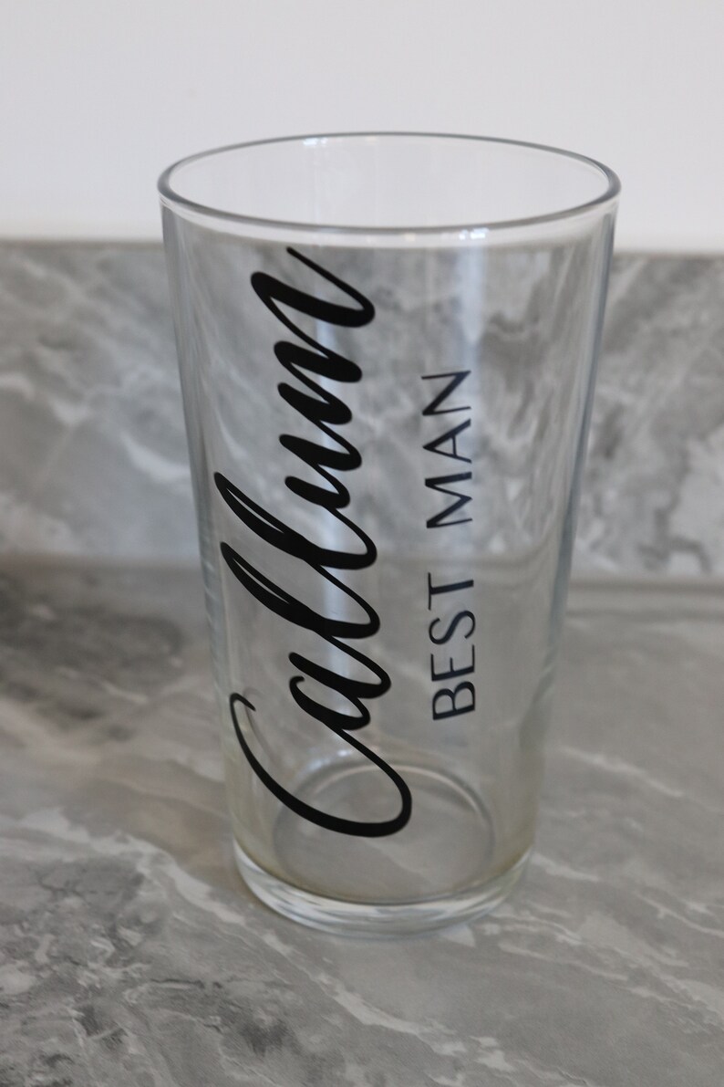Wedding Pint Glass Decals Personalised Beer Glass Vinyl Etsy