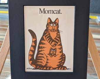 Kliban Cat Matted Print- 1977- Mom Cat