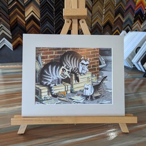 Kliban Matted print from 2014 Calendar- Halloween Ghost Cats