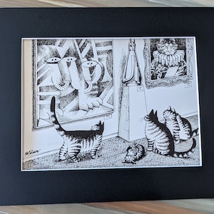 Kliban Cat From Calendar / Cats at the Museum matted print
