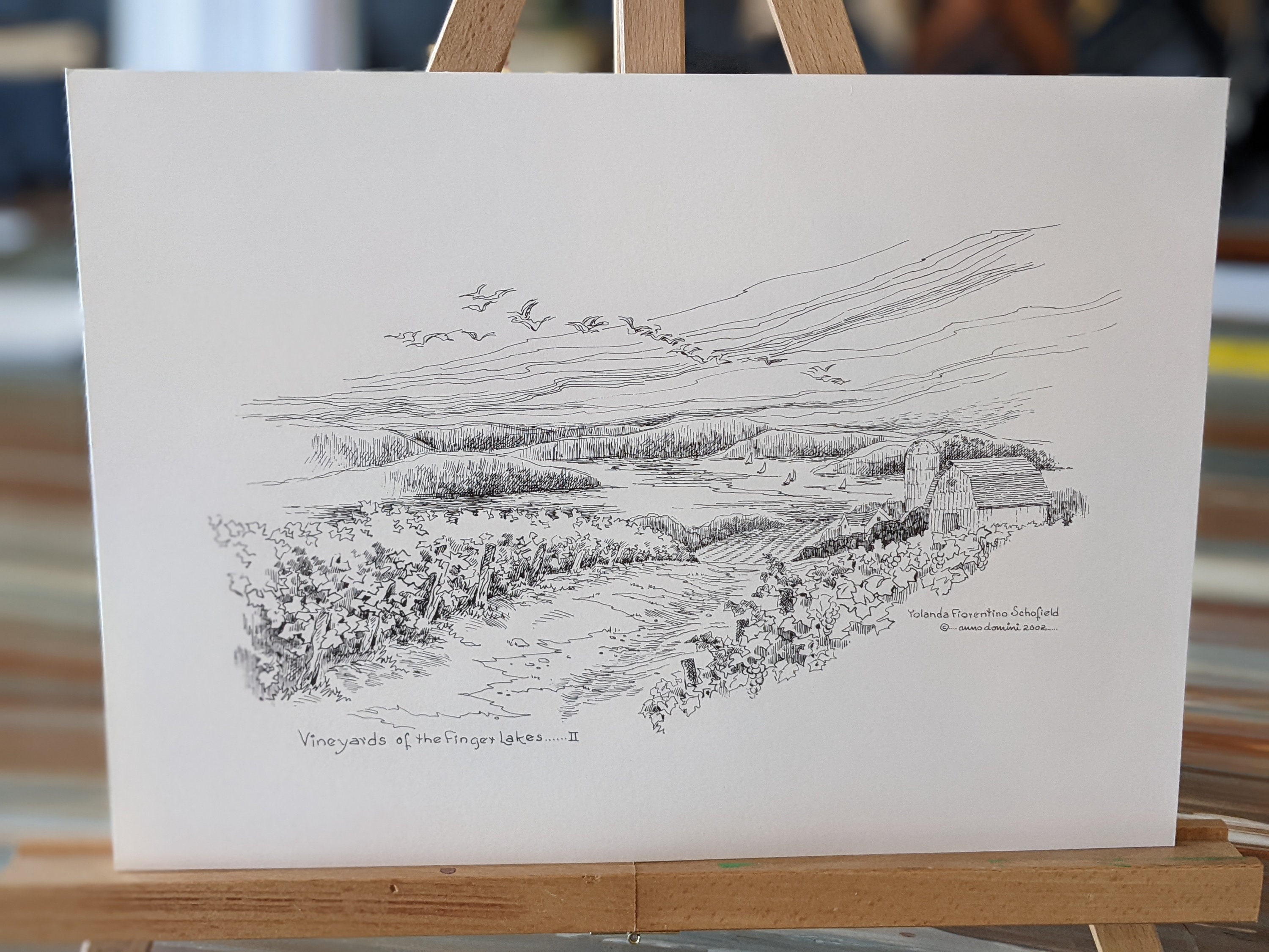 Yolanda Schofield Print- Vineyards of the Finger Lakes