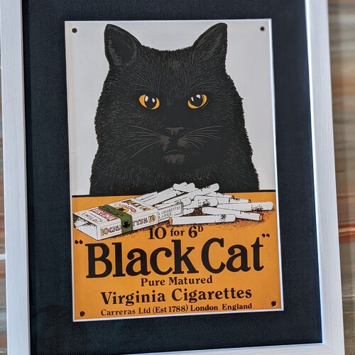 Framed Black Cat- Virginia shops Cigarettes