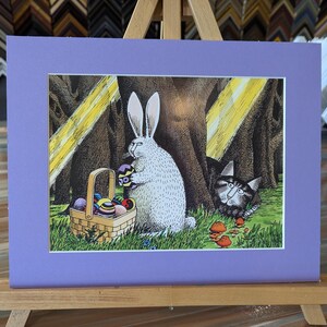 Kliban Matted print from 2014 Calendar- Easter Cat