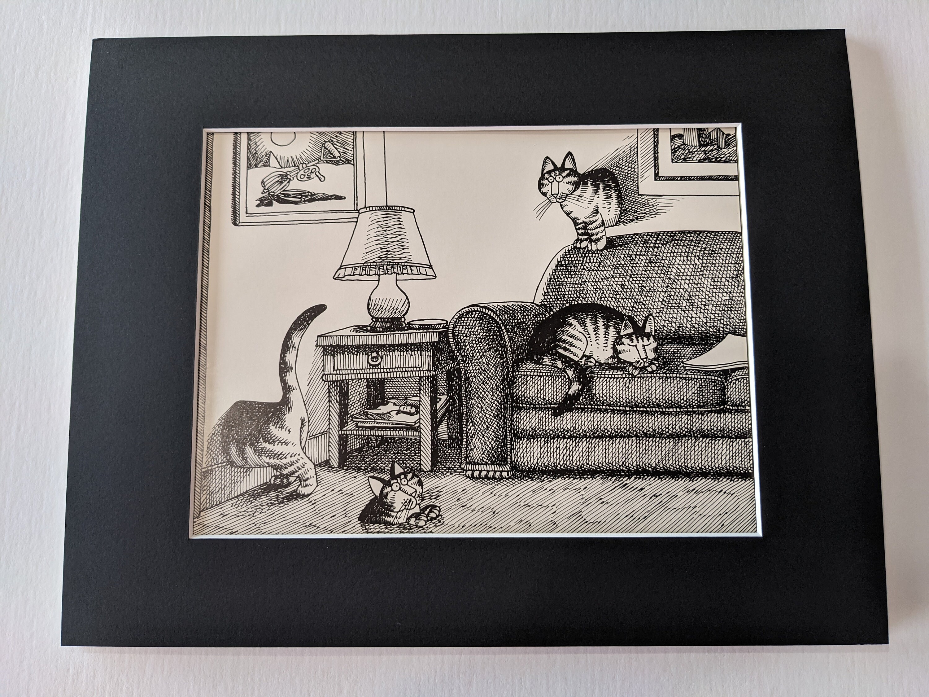 Kliban Cat From 1979 Calendar/ Cats all Over matted print Etsy