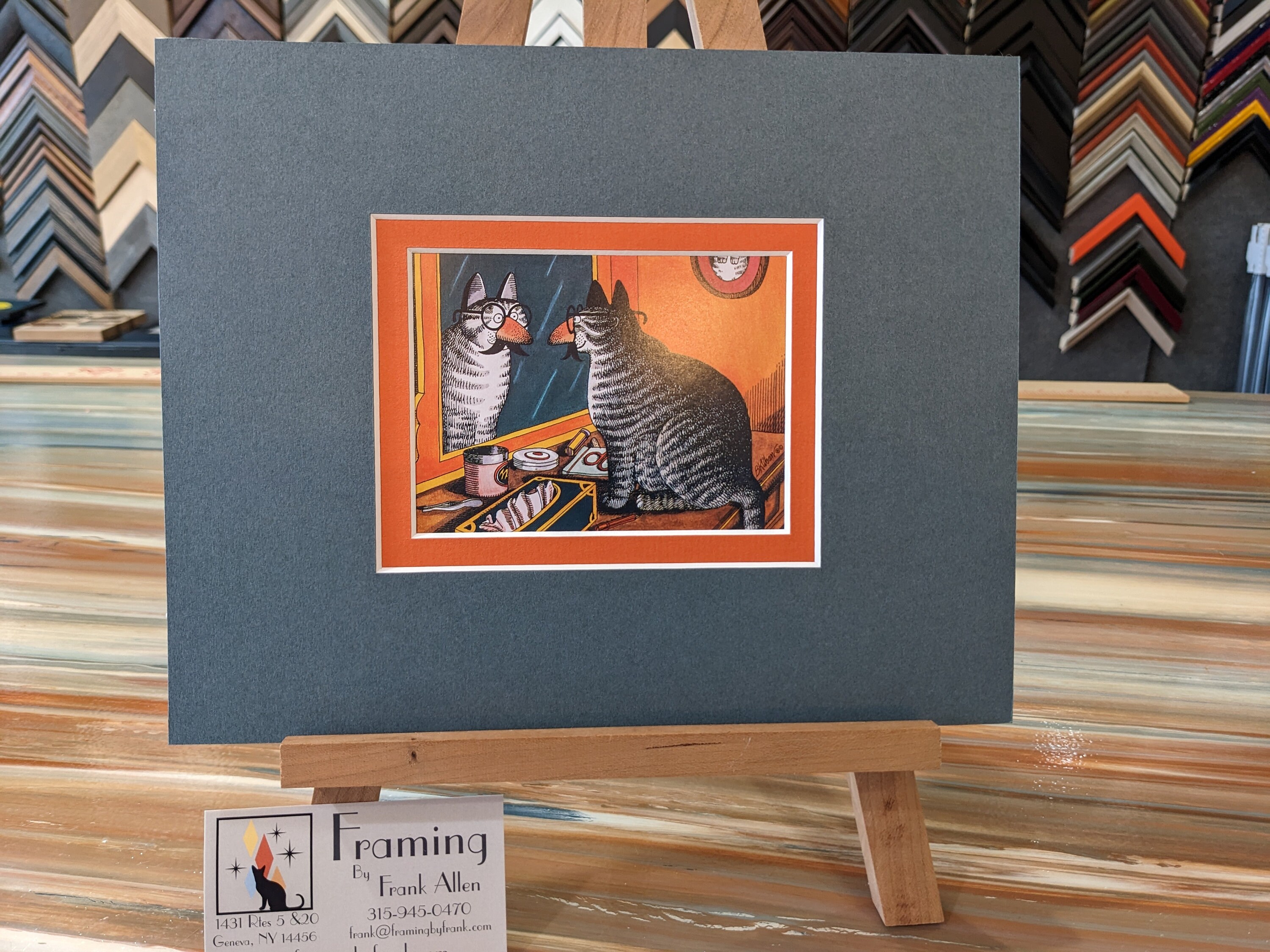 Kliban Cat From Calendar / Funny Cat in the Mirror Etsy