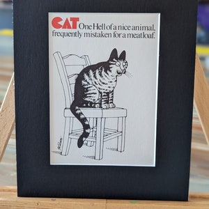 Kliban Cat Matted Print- 1977- CAT