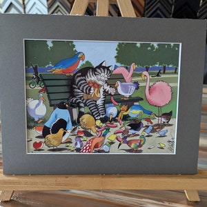 Kliban Cat From 2017 Calendar / Feeding the Birds