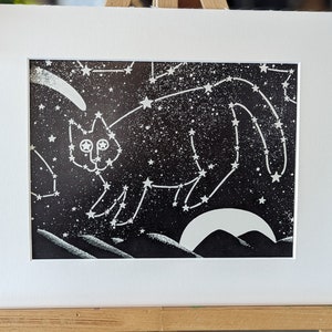 Kliban Matted print from 1978 Calendar- Catstellation
