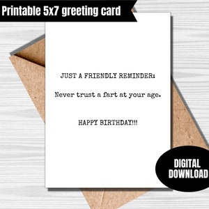 Funny birthday greeting card fart