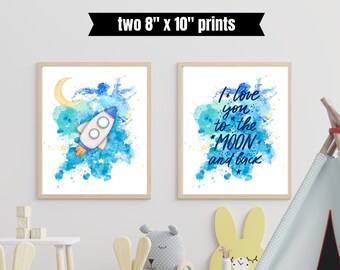 Space wall art decor for kids rooms