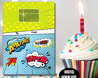 Superhelden-Comic-Geschenkkartenhalter-Karte