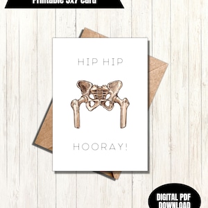 Hip hip hurra tarjeta de felicitación imprimible, tarjeta de cadera, tarjeta de cadera divertida, tarjeta para personas mayores, tarjeta de abuelos, tarjeta de cumpleaños, tarjeta divertida, divertida