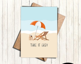 Take it easy printable greeting card