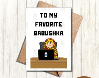 Babushka printable greeting card