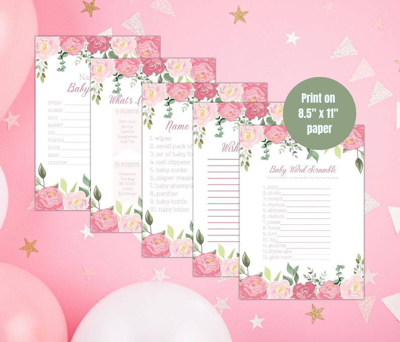 Baby Shower Game Cards Printable - Etsy