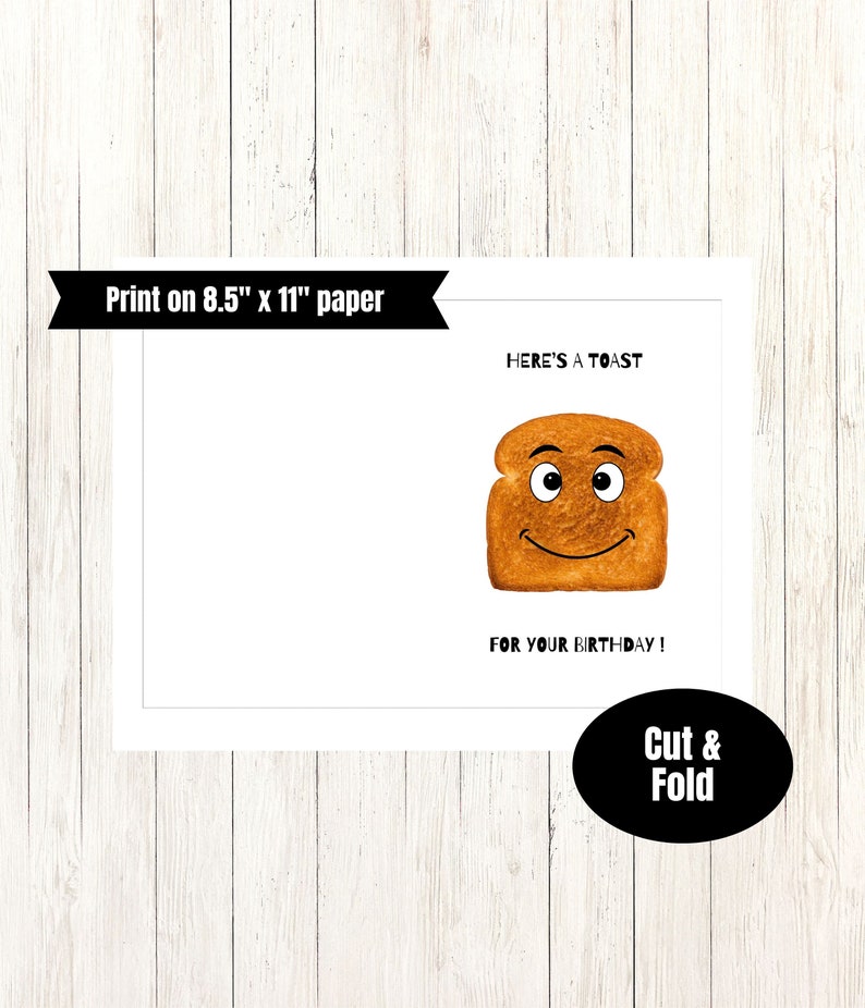 Printable Basic Toast Fun Toast Birthday Card Printable Greeting Card - Etsy