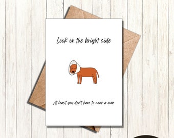 Funny get well soon card at least you don’t have to wear a cone greeting card