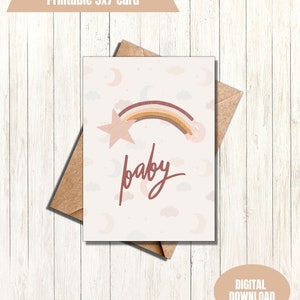 Baby shower new baby printable greeting card