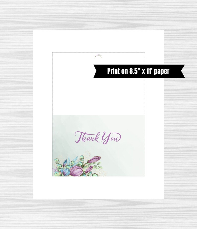Printable 4x6 Floral Thank You Card - Etsy
