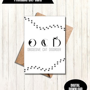 OCD cat lovers card for any special occasion