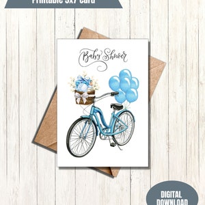 Carte de fête prénatale classique avec carte de voeux imprimable vélo