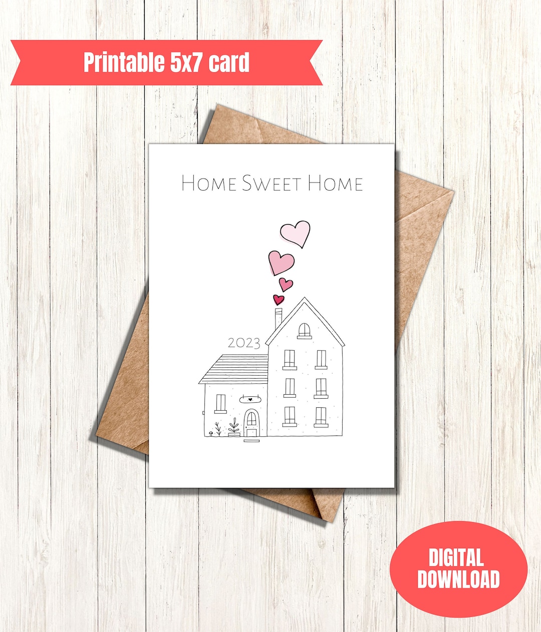 Home Sweet Home Printable Greeting Card - Etsy