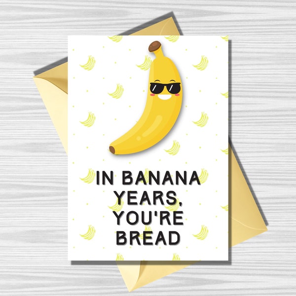 Printable Banana Birthday Card - Etsy