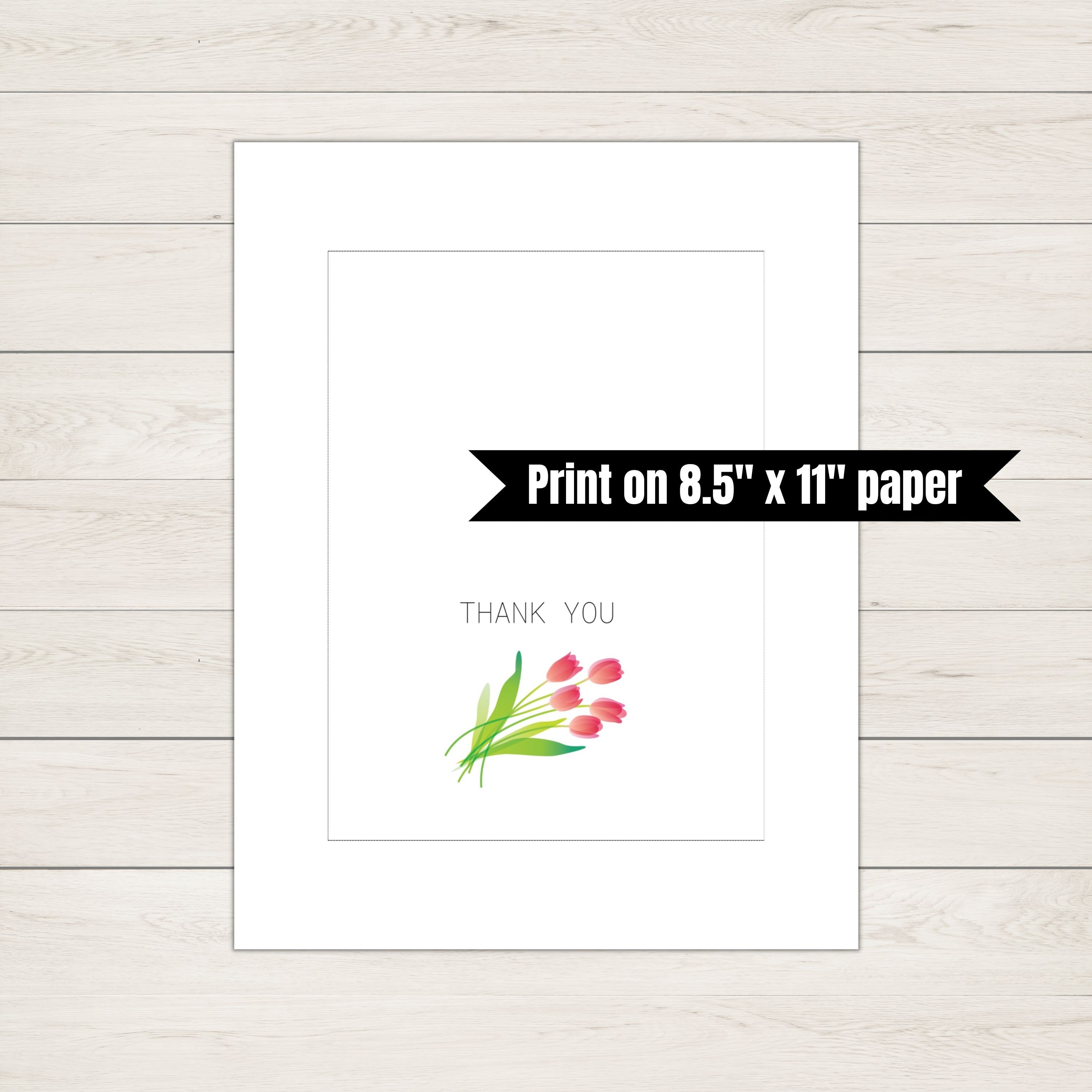 Set of 4 Spring Flowers Thank You Cards - Etsy