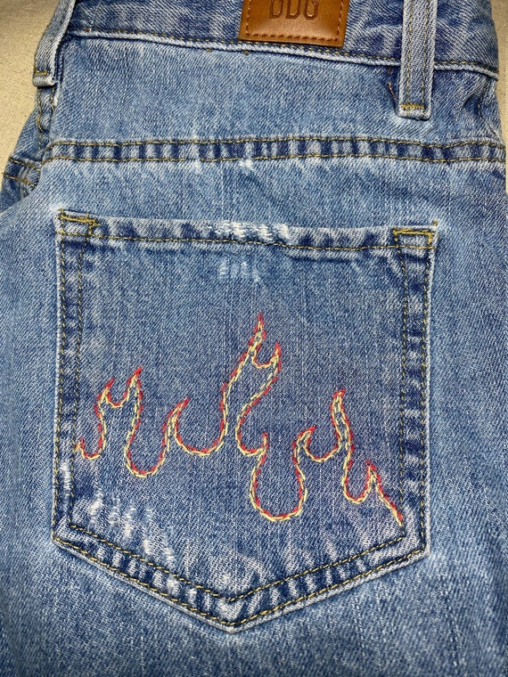 etsy embroidered jeans